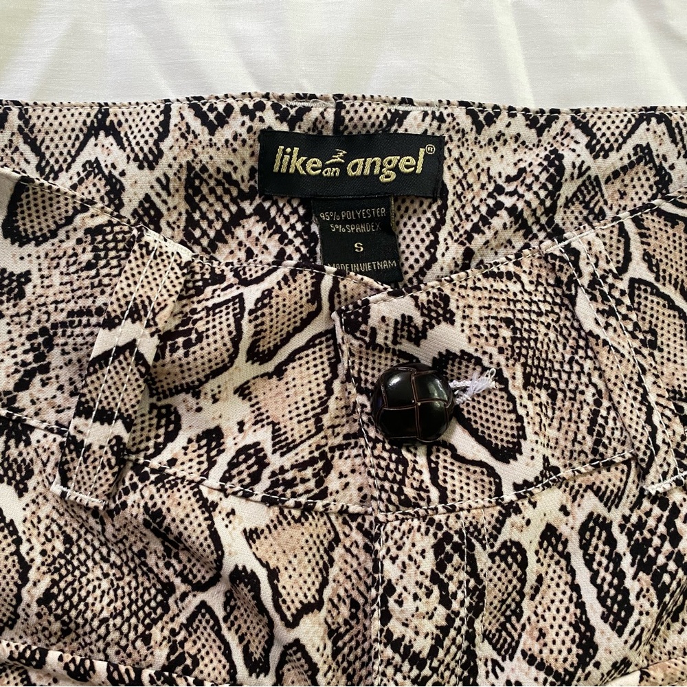 Like an Angel Snake Print Skirt in Cream and Black